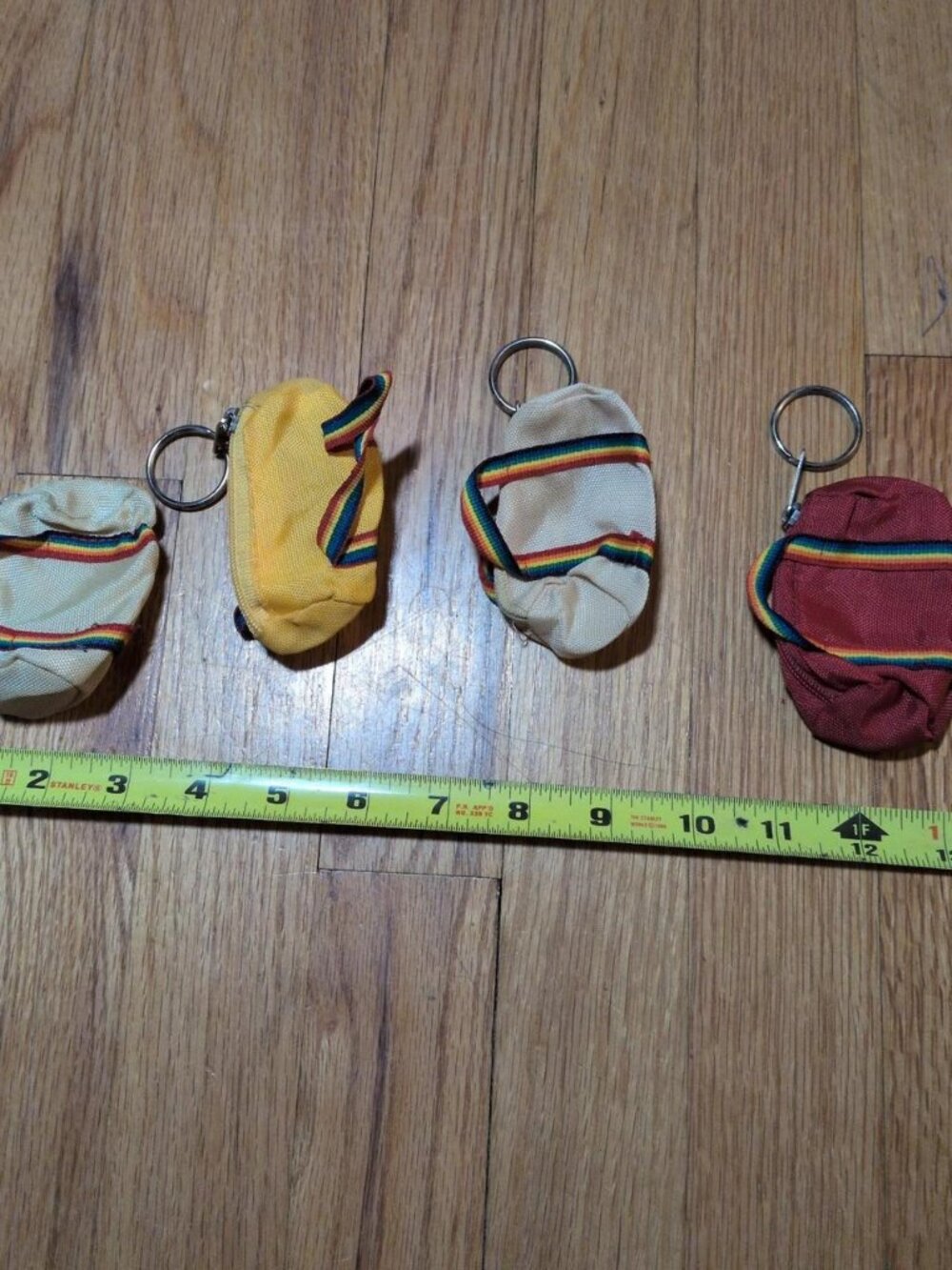 Set of four mini baby duffel bag keyrings coin purses great condition